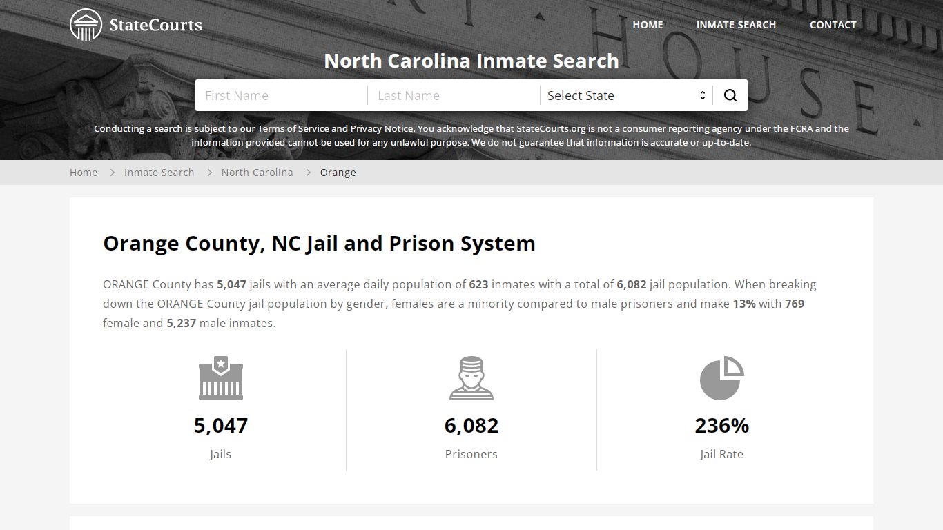 Orange County, NC Inmate Search - StateCourts